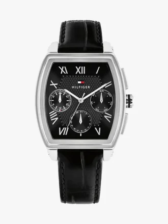 36-mm-Multifunktionsuhr mit Lederarmband