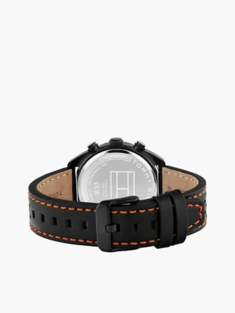 40-mm-Chronographenuhr mit Lederarmband