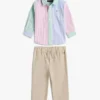 Baby-Set aus gestreiftem Hemd und Hose Baby-Set aus gestreiftem Hemd und Hose