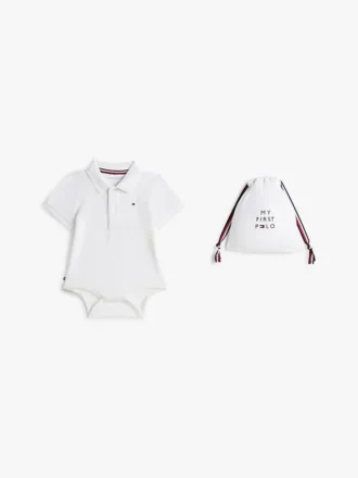 Babys-Polo-Strampler und Geschenktüte