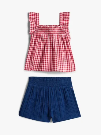 Babys-Set aus Gingham-Oberteil und Shorts Babys-Set aus Gingham-Oberteil und Shorts