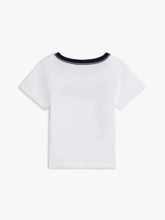 Babys-T-Shirt mit Flaggenstreifen-Logo und Ringer-Säumen