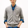Baseball-Strickjacke aus Baumwolle mit Reißverschluss
