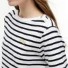 Baumwoll-Interlock-T-Shirt mit goldenen Knöpfen Baumwoll-Interlock-T-Shirt mit goldenen Knöpfen