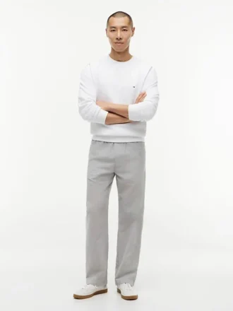 Baumwoll-Leinen-Mischung Relaxed-Hose