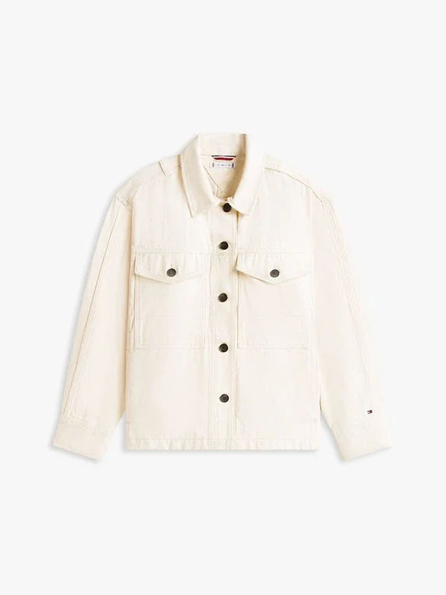 Übergroße Utility-Hemdjacke aus Twill Übergroße Utility-Hemdjacke aus Twill