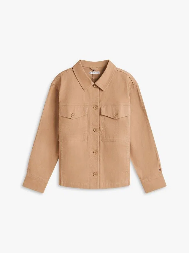 Übergroße Utility-Hemdjacke aus Twill Übergroße Utility-Hemdjacke aus Twill