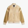Bestickte Varsity-Jacke aus Wildleder Bestickte Varsity-Jacke aus Wildleder