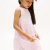 Besticktes Eyelet-Kleid mit Schleife für Kinder