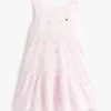 Besticktes Eyelet-Kleid mit Schleife für Kinder