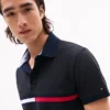 Besticktes Polohemd mit Streifen in Regular Fit