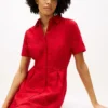 Besticktes Popeline-Shirtkleid mit Lochstickerei Besticktes Popeline-Shirtkleid mit Lochstickerei
