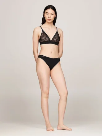 Bikini-Slip aus Strick mit Spitze