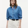 Chambray-Hemd mit Puffärmeln Chambray-Hemd mit Puffärmeln