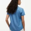Chambray-Hemd mit Puffärmeln Chambray-Hemd mit Puffärmeln