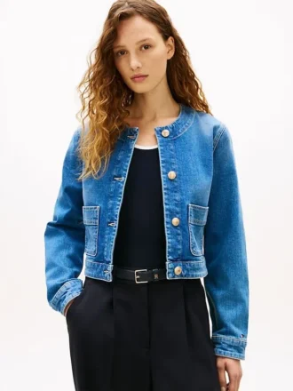 Damenjacke aus Denim mit mittlerer Waschung