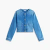 Damenjacke aus Denim mit mittlerer Waschung Damenjacke aus Denim mit mittlerer Waschung