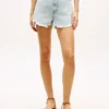 Distressed High-Rise Wide Denim Shorts Distressed High-Rise Wide Denim Shorts