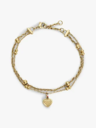 Doppellagiges Armband mit Herzanhänger Doppellagiges Armband mit Herzanhänger