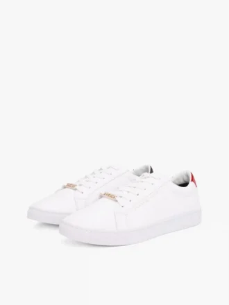 Einfarbiger Ledersneaker Einfarbiger Ledersneaker
