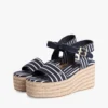 Espadrille mit Keilabsatz und bretonischen Streifen