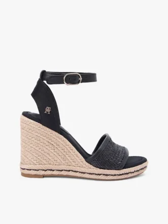 Espadrille-Sandale mit Keilabsatz aus Raffia