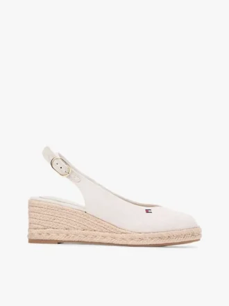 Espadrille-Sandale mit Keilabsatz und Fersenriemen