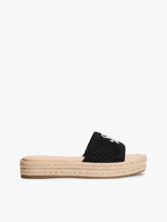 Espadrille-Sandale mit Schriftzug-Monogramm