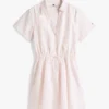 Essential Gestreiftes Kleid aus Leinenmischung Essential Gestreiftes Kleid aus Leinenmischung