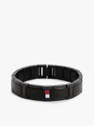 Flachglied-Armband mit Streifenakzent Flachglied-Armband mit Streifenakzent