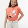 Flip-T-Shirt mit Pailletten-Blumenlogo für Kinder Flip-T-Shirt mit Pailletten-Blumenlogo für Kinder