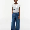 Flip-T-Shirt mit Pailletten-Blumenlogo für Kinder Flip-T-Shirt mit Pailletten-Blumenlogo für Kinder