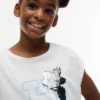 Flip-T-Shirt mit Pailletten-Blumenlogo für Kinder Flip-T-Shirt mit Pailletten-Blumenlogo für Kinder
