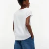 Flip-T-Shirt mit Pailletten-Blumenlogo für Kinder Flip-T-Shirt mit Pailletten-Blumenlogo für Kinder