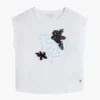 Flip-T-Shirt mit Pailletten-Blumenlogo für Kinder Flip-T-Shirt mit Pailletten-Blumenlogo für Kinder