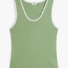 Geripptes Tanktop mit V-Ausschnitt Geripptes Tanktop mit V-Ausschnitt