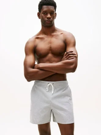 Gestreifte 7″-Badehose