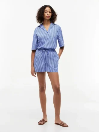 Gestreifte Popeline-Shorts