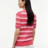Gestreifter Polo-Pullover mit Zopfmuster