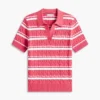Gestreifter Polo-Pullover mit Zopfmuster