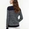 Gestreifter Pullover mit U-Boot-Ausschnitt Gestreifter Pullover mit U-Boot-Ausschnitt