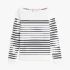 Gestreifter Pullover mit U-Boot-Ausschnitt Gestreifter Pullover mit U-Boot-Ausschnitt