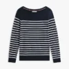 Gestreifter Pullover mit U-Boot-Ausschnitt Gestreifter Pullover mit U-Boot-Ausschnitt