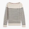 Gestreifter Pullover mit U-Boot-Ausschnitt Gestreifter Pullover mit U-Boot-Ausschnitt