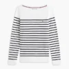 Gestreifter Pullover mit U-Boot-Ausschnitt Gestreifter Pullover mit U-Boot-Ausschnitt