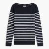 Gestreifter Pullover mit U-Boot-Ausschnitt Gestreifter Pullover mit U-Boot-Ausschnitt