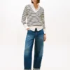 Gestreifter Pullover mit V-Ausschnitt Gestreifter Pullover mit V-Ausschnitt