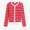 Gestreifter Strickcardigan mit Zopfmuster Gestreifter Strickcardigan mit Zopfmuster