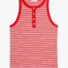 Gestreiftes Henley-Tanktop mit goldenen Knöpfen Gestreiftes Henley-Tanktop mit goldenen Knöpfen