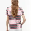Gestreiftes Interlock-T-Shirt mit goldenen Knöpfen Gestreiftes Interlock-T-Shirt mit goldenen Knöpfen